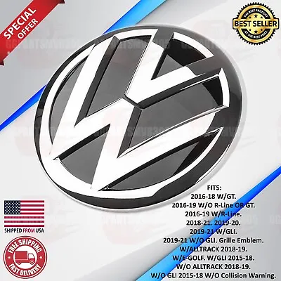 For VW Jetta Passat Front Grille Emblem Logo Badge 3G0-853-601-B-DPJ 3G0853601B • $29