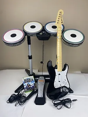 $215 • Buy Xbox 360 Rock Band Bundle W/ Drums, Guitar, Microphone + Game. GUARANTEED Tested