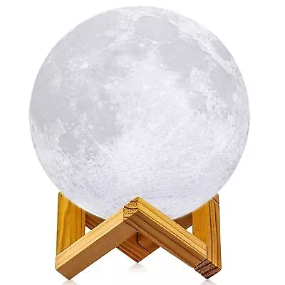 Moon Lamp 3D Printing LED Night Light Moon Light With Stand Warm & Cool Two • $30.10