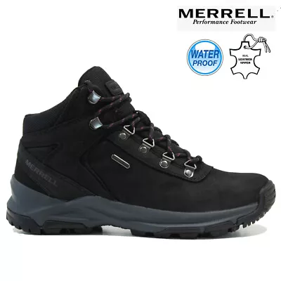 Ladies Merrell Leather Hiking Boots Waterproof Ankle Walking Trail Trainers Size • £69.95