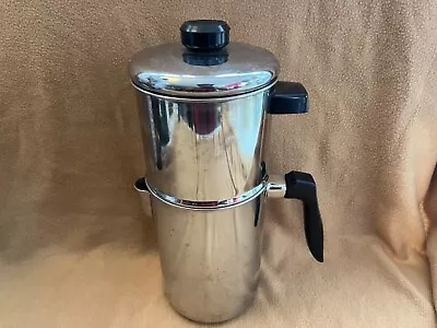 Vtg 8 Cup Stainless Steel DRIP-O-LATOR 4-pc Coffee Maker Pot Ekco Flint Camping • $38.99