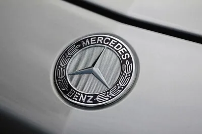 Mercedes-Benz Black Flat Bonnet Badge Emblem A2228170415 NEW 57mm • £8.99