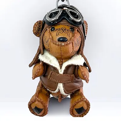 MCM Brown Bear Aviator Bag Charm Key Ring Keychain D6 • $124.20