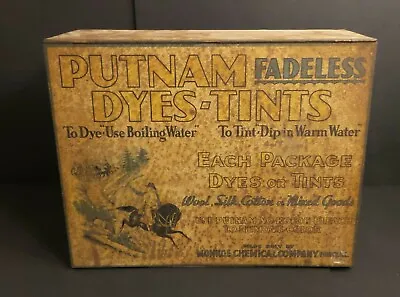 Vintage   Putnam Fadeless Dyes-Tints   1930's Store Counter Display Case • $135