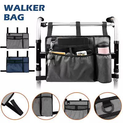 Walker Bag With Cup Holder Large Capacity Storage Pouch Wheelchairs GoQob • $21.59