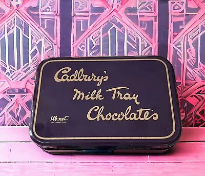 Vintage Cadburys Milk Tray Storage Tin For Trinkets Sewing Buttons Etc • £12.99