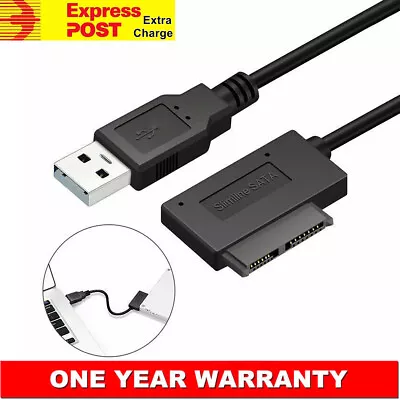 7+6 13Pin Slim SATA To USB CD DVD Rom Optical Hard Drive Cable Adapter Converter • $9.95