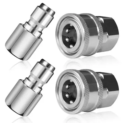 2 Sets Npt 3/8 Inch Pressure Washer Quick Connect Kit Stainless Steel Male And  • $16.09