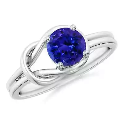 ANGARA 6mm Natural Tanzanite Solitaire Infinity Knot Ring In Sterling Silver • $737.10