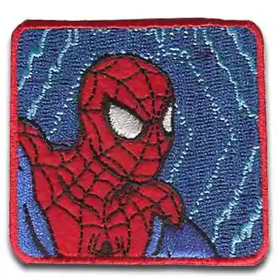 Disney Marvel Ultimate Spider-Man Iron-On Patch: Blue Comic Head Square New Ship • $4.95