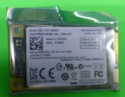 New Genuine Dell 64GB MSATA 6Gbps Internal SSD LMT-64M6M T99N3 • $29.99