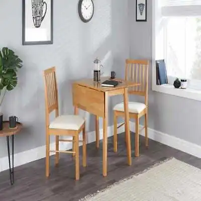 Expandable Dining Set Oak Colour Finish Table & 2 Matching Chairs • £284.69