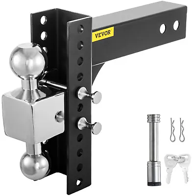 Adjustable Trailer Hitch 2'' Receiver 8'' Drop Dual Ball Tow Hitch 14000 Lbs • $84.79
