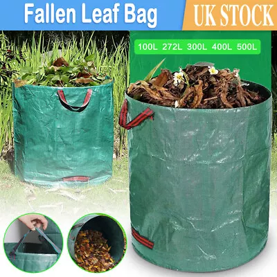 £5.99 • Buy Heavy Duty Garden Waste Bag Reusable Waterproof Refuse Sack For Leaves Grass Bin