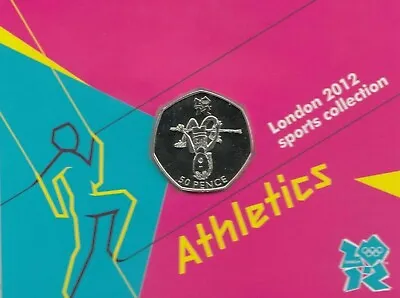 Bu Royal Mint Carded Olympic 50 Pence Athletics 50p Coin BU • £7