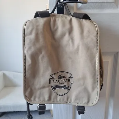 Lacoste Bag N52 West Village Canvas Backpack Beige 'New Vintage' Bag Rucksack • £49.99