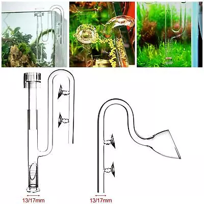 Clear Glass Aquarium Lily Pipe Inflow/Outflow Supplies Accessories Connector • £18.79