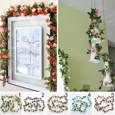 Artificial Fake Flower String Ivy Vine Garland Wedding Homes Hanging Decorate • £4.85