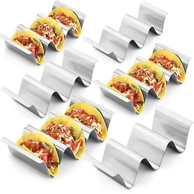 Taco Holder StandSet Of 6 Stainless Steel Taco TrayStylish Taco Shell Holders • $25.14