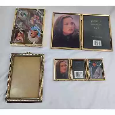 4 Vintage Brass Frames Gold 11 Picture Display 2  X 3  To 5  X 7  Photos New • $15.72