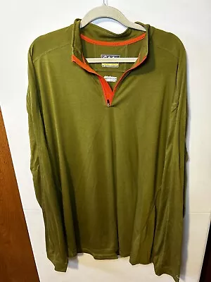 Cabelas Long Sleeve Quarter Zip Activewear  Green/orange  Size Men’s 3XLT • $19.96