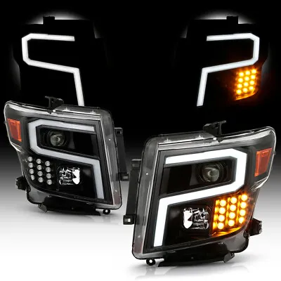 For 16-22 Nissan Titan XD [OLED TUBE] Projector Headlight LED Signal Black Lamps • $304.99