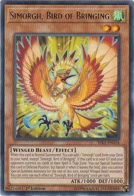 Simorgh Bird Of Bringing [Rising Rampage] [RIRA-EN018] - Yu-Gi-Oh! - NM • $1