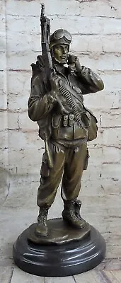 Army Specialist Salute U S Soldier 15  Military Statue Bronze Hand Made Figure • $124.50