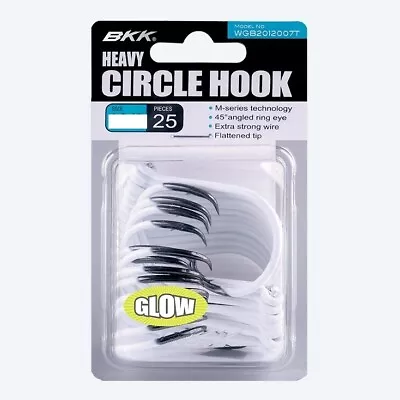 Brand New - BKK UV Glow Finish Heavy Circle Fishing Hook Bulk 25 Pack - Choose S • $32.05