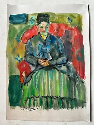 Paul Cézanne Painting On Paper (handmade) Signed And Printed Mixed Media Vtg Art • £102.18