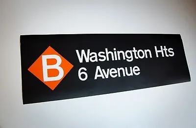 New York City Subway B Washington Hts Diamond Express Roll Sign R32 MTA NYC TA • $59.99