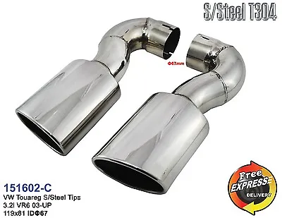 Exhaust Tips Set Of Tailpipe Trims For VW Touareg 3.2i VR6 '2003-'2010 151602-C  • $150