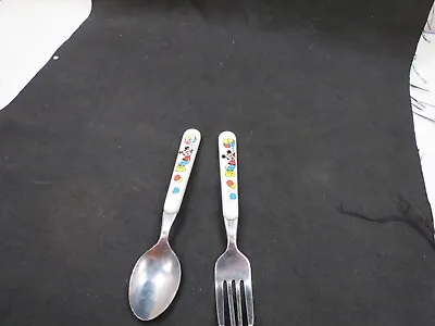 Vintage Disney Chef Mickey Child / Infant Spoon And Fork Cutlery Set • £4.90