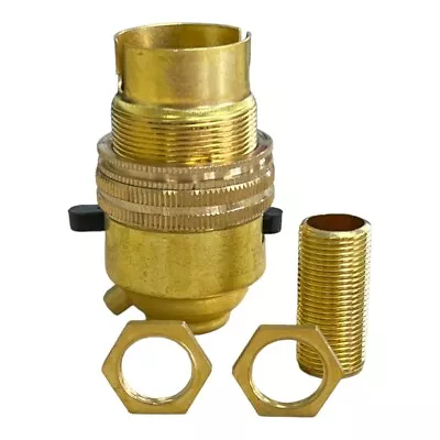 £7.85 • Buy Jeani Brass Lamp Holder  Switched Bayonet BC Bulb Holder 1/2  & Threaded Rod