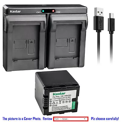 Kastar Dully Decoded Battery Dual USB Charger For Panasonic VW-VBN260  VBN260 • $10.99