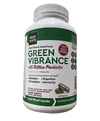 $27.95 • Buy Vibrant Health, Green Vibrance, Plant-Based Superfood, 240 VegiCaps EXP: 5/2024