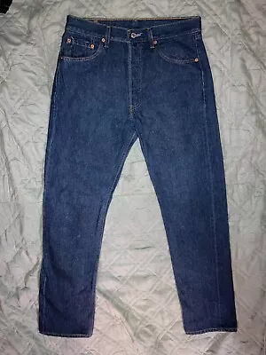 Vintage 90s Levis 501 0115 Button Fly Denim Jeans Mens 33x34 USA Made 501xx • $99.99