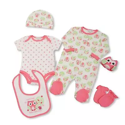 Baby Girls Clothing Layette Gift Set PINK OWL - Was £16.99 Now £12.99 - NB To 6M • £12.99