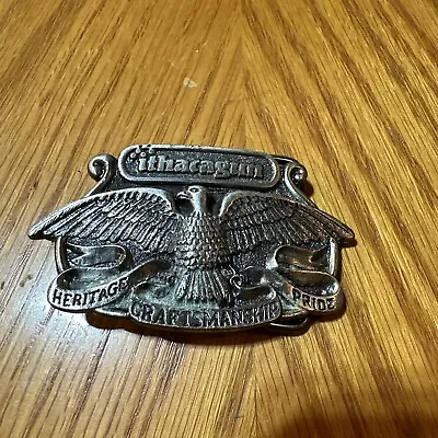 Vintage 1976 Ithacagun Gun & Firearm Company Heritage Pride Pewter Belt Buckle • $34.95