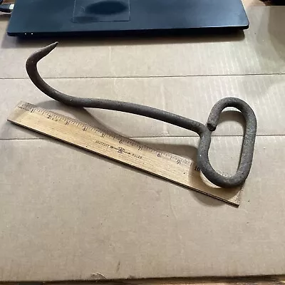 Antique Vintage Hay Bale Hook Tool - Cast Iron - 12  - Meat Hook • $12.99