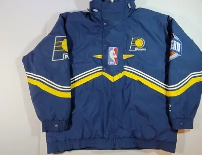 Vtg Indiana Pacers Logo Athletic Full Zip Puffer Jacket Sz XL NBA  • $79.99