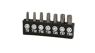 9 Pc Tamper Resistant Star Bits S2 Steel T9-T30 Security Torx Bit Set & Holder • £3.49