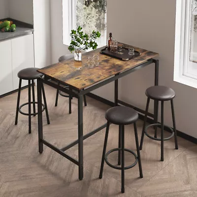 5-Piece Kitchen Counter Height Table Set Bar Table Dining Set With 4 Stools US • $239.99