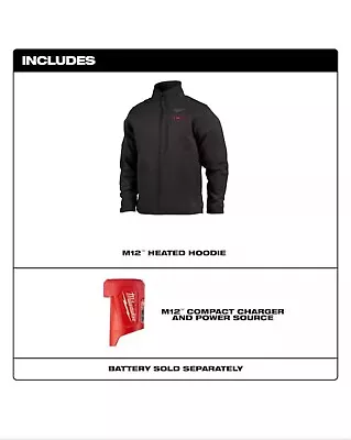 Milwaukee 204-20 Size L Heated Jacket For Men - Black (204B-20L) • $140