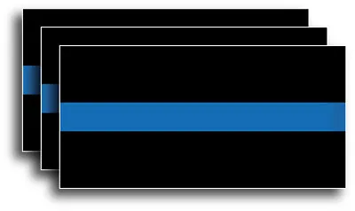 3x Reflective Thin Blue Line Sticker Decal Police Lives Matter Car Truck Window • $5.40