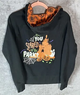 Disney Parks Black Halloween Are You Scared Park Full Zip Jacket Coat Boo • $32.99