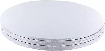 10  White Masonite Cake Board Strong Round Cake Board Cake Drum 4Mm Thick 25 • £15.26