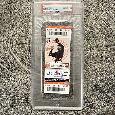 Vin Scully Signed 2016 Dodgers Vs Giants Final Game Ticket Stub Auto 10 PSA HOF • $1200