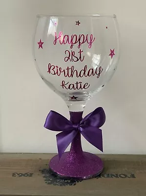 £8.95 • Buy Personalised Gin Glass - Any Name - Birthday 18th 21st 30th 40th 50th Rose Gold