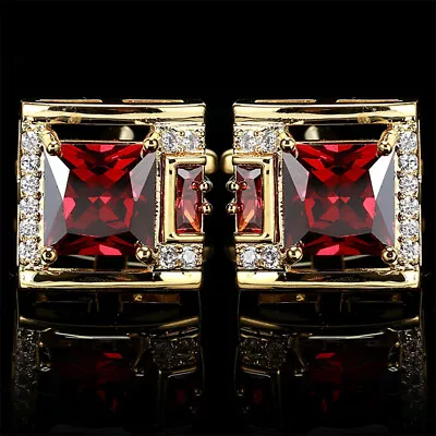 £5.56 • Buy Tough Square Zircon Stone Cufflinks For Man Luxury Shirt Suit Cufflinks Blaio